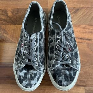 Superga Leopard Suede Sneakers
